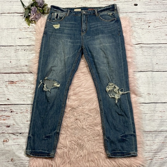Anthropologie Pilcro The Heritage Distressed Boyfriend Jeans - Picture 2 of 10